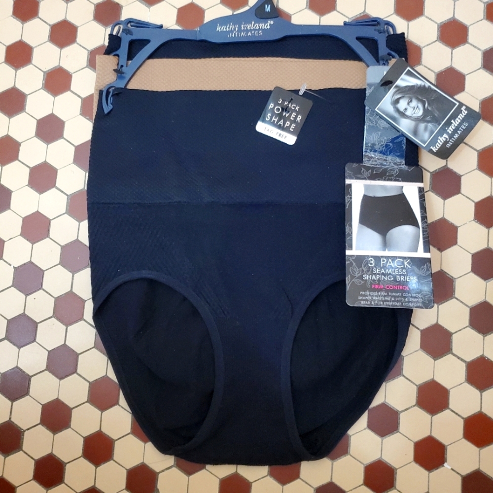NWT Kathy Ireland 3Pk Power Seamless Shaping Brief; Firm Control; Sz Medium $35.